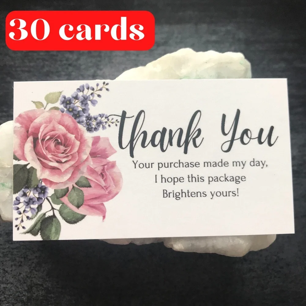 30 thank you cards size 3.5”x2.”